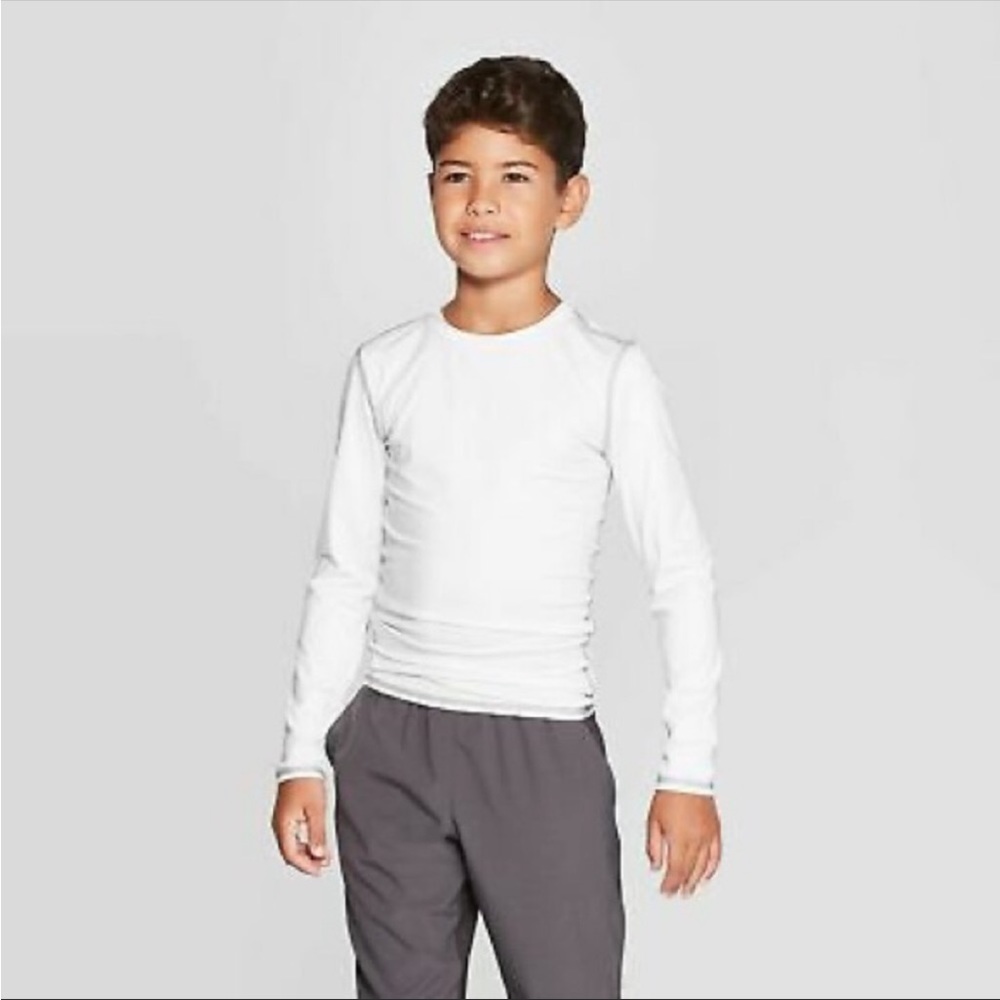 Champion Size X-Small White Power Core Compression Long Sleeve Athletic Shirt